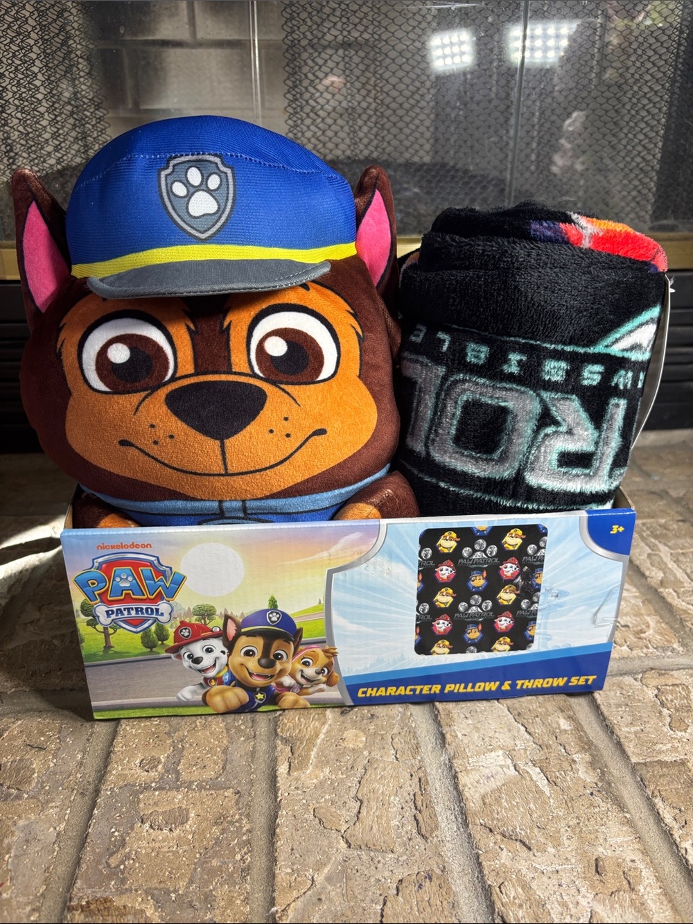 Paw Patrol Chase Plush Character Pillow & Throw Blanket Set 50" by 60" GIFT NEW